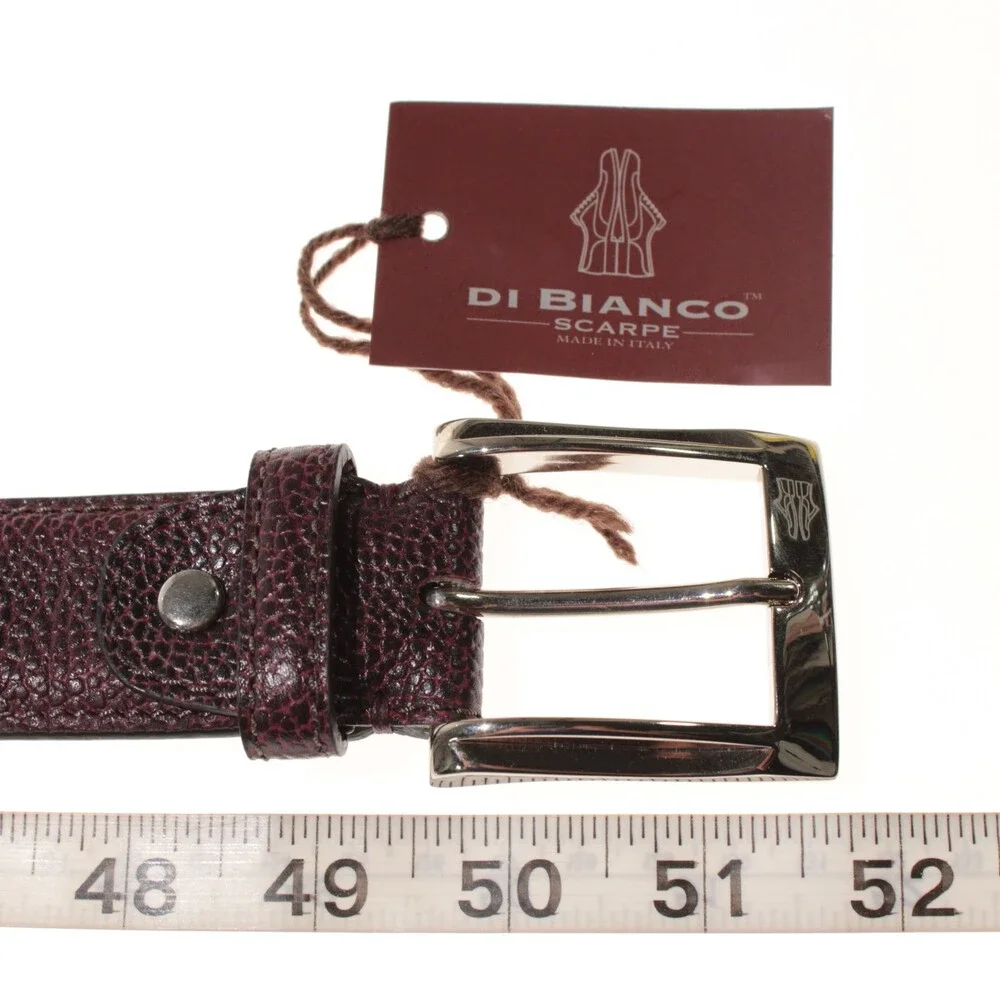 Di Bianco NWT Cut to Size Dress Belt In Dark Red Pebbled Leather One Size